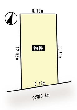 平町２（水野駅）　８７０万円 土地価格870万円、土地面積74.03m<sup>2</sup> 