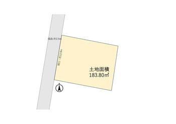 木戸町（室駅）　４９９万円 土地価格499万円、土地面積183.8m<sup>2</sup> ■土地図■ 土地面積は183.8m<sup>2</sup>！広々使っていただけます。