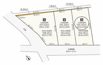 若林東町広間（若林駅）　２５８０万円 ３号地地形図