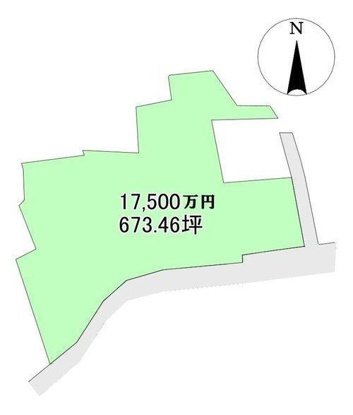 鴨江３　１億７５００万円 土地価格1億7500万円、土地面積2226.33m<sup>2</sup> 土地面積　2226.33m<sup>2</sup> (673.46坪)   全14筆。地目は宅地と山林です。