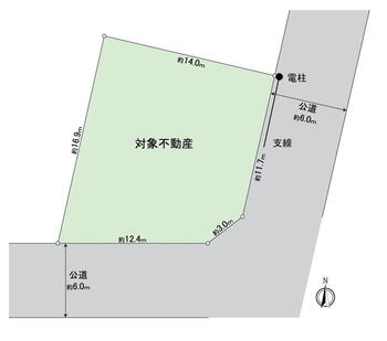 米野木町三ケ峯　１９８０万円 土地価格1980万円、土地面積212.68m<sup>2</sup> 区画図