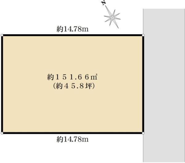 田中２（朝潮橋駅）　６０００万円 土地価格6000万円、土地面積151.66m<sup>2</sup> 区画図