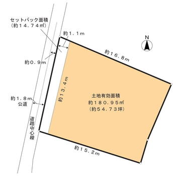 松江西１（中松江駅）　３５０万円 土地価格350万円、土地面積195.69m<sup>2</sup> 間取図