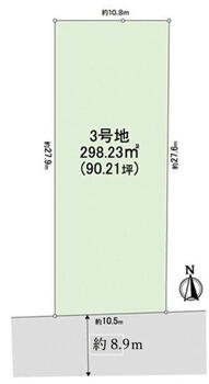 青葉丘（大阪狭山市駅）　３９８０万円 土地価格3980万円、土地面積298.23m<sup>2</sup> 間取り