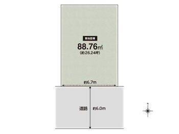 樫原蛸田町（桂駅）　２０８０万円 土地価格2080万円、土地面積86.76m<sup>2</sup> 建築条件はございません！お好きな工務店・ハウスメーカーをお選びいただけます♪