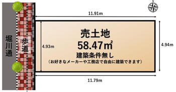 紫野西御所田町（北大路駅）　３１８０万円 土地価格3180万円、土地面積58.47m<sup>2</sup> 