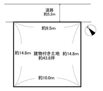 菅野台　１１８０万円 土地価格1180万円、土地面積144.84m<sup>2</sup> 広さ約43.81坪、北東側が道路に面した整形地です。前面道路は幅員約5.2m。間口は約9.5mです。第一種低層住居専用地域内に位置し、周辺は落ち着いた住宅街が広がる住環境です。