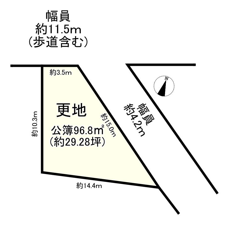 小明町　１２００万円 土地価格1200万円、土地面積96.8m<sup>2</sup> 