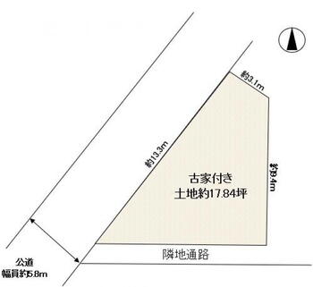 衣笠総門町（北野白梅町駅）　１３５０万円 土地価格1350万円、土地面積59m<sup>2</sup> 建築条件無し売土地です。お好きな工務店、ハウスメーカーでご建築可能です。