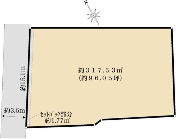 浜寺諏訪森町東３（船尾駅）　４７８０万円 土地価格4780万円、土地面積344.26m<sup>2</sup> 区画図