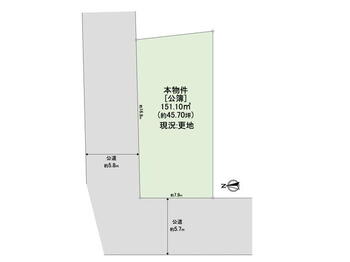 紫野東蓮台野町　３０００万円 土地価格3000万円、土地面積151.1m<sup>2</sup> 間取り