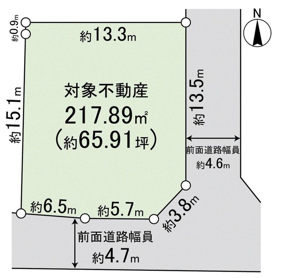 青葉台１　２２５０万円 土地価格2250万円、土地面積217.89m<sup>2</sup> 間取図