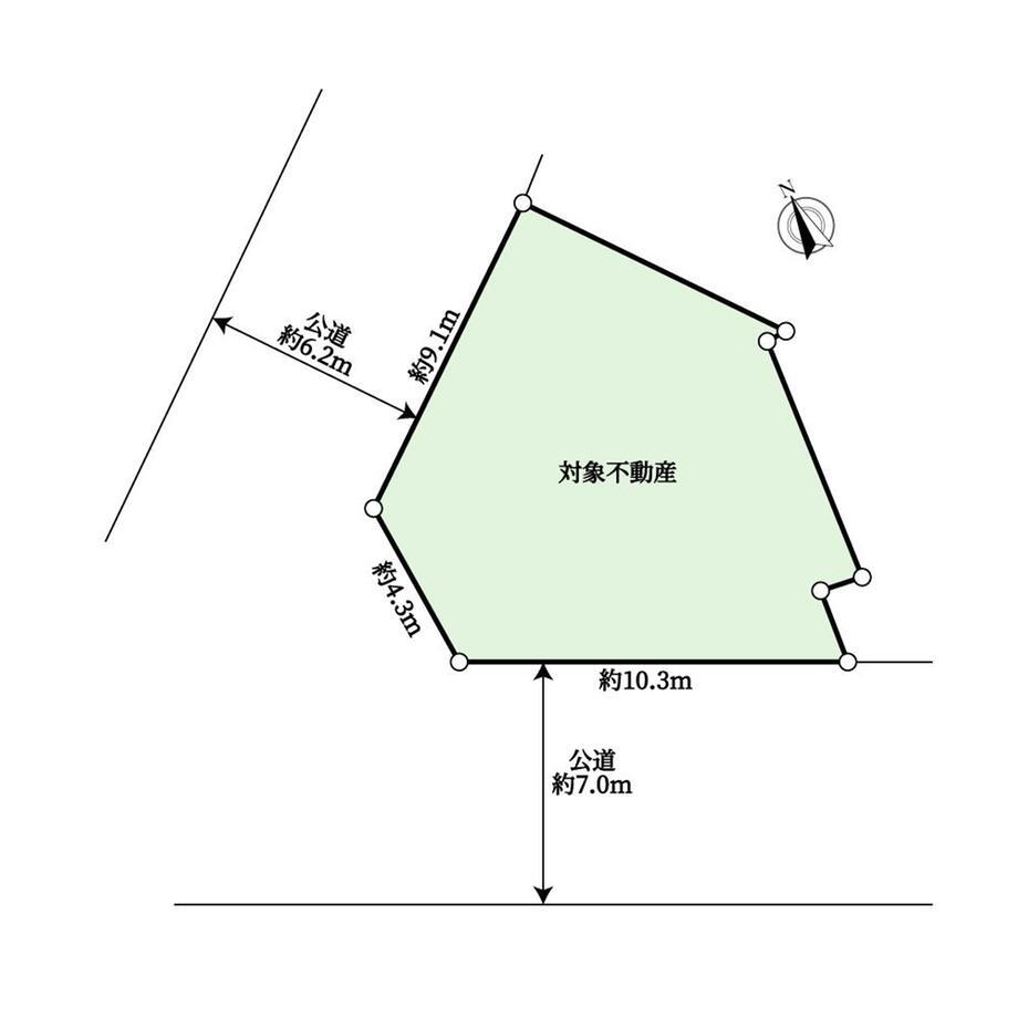 日吉台六番町　１７８０万円 土地価格1780万円、土地面積106.95m<sup>2</sup> 地型図