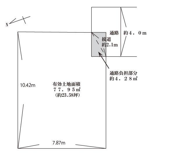 帝塚山１（姫松駅）　１８００万円 土地価格1800万円、土地面積82.23m<sup>2</sup> 概略敷地図