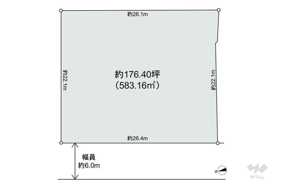 緑台４（平野駅）　６２００万円 土地価格6200万円、土地面積583.16m<sup>2</sup> 区画図