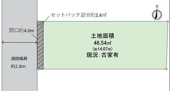 西ノ京池ノ内町（二条駅）　２６８０万円 土地価格2680万円、土地面積44.14m<sup>2</sup> 間取図