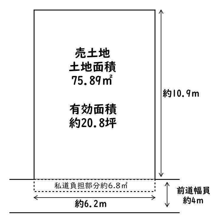 養父丘１（牧野駅）　５５０万円 土地価格550万円、土地面積75.89m<sup>2</sup> 