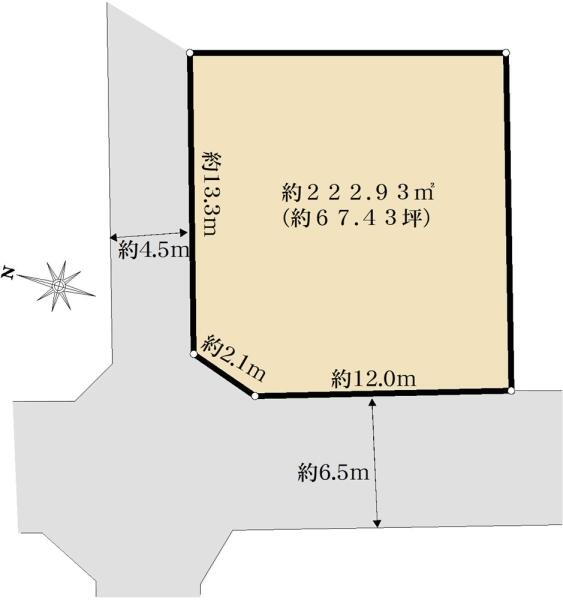 舞３（鳥取ノ荘駅）　４００万円 土地価格400万円、土地面積222.93m<sup>2</sup> 区画図