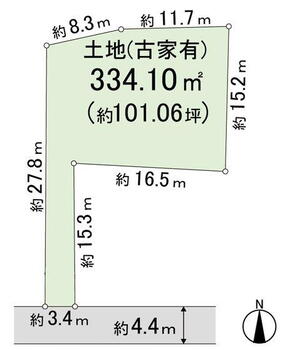 矢田山町　７９０万円 土地価格790万円、土地面積334.1m<sup>2</sup> 間取り
