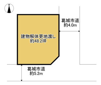 北花内（大和新庄駅）　１０９０万円 土地価格1090万円、土地面積159.44m<sup>2</sup> 建物解体更地渡し