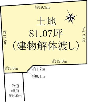 小泉町（大和小泉駅）　１６００万円 土地価格1600万円、土地面積268m<sup>2</sup> 