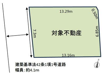 千代が丘１　７８０万円 土地価格780万円、土地面積96.66m<sup>2</sup> 建ぺい率60%、容積率200%。敷地全体を活用できる整形地◎前面道路は西側約4.1mの公道に約7.3mで接道しています。現況更地ですので、設計から建築まで比較的スムーズに進めていただけます。