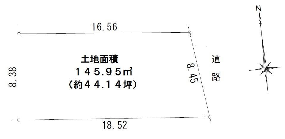 若江南町２（若江岩田駅）　１９８０万円 土地価格1980万円、土地面積145.95m<sup>2</sup> 土地図　地積更正登記後の引渡しです。