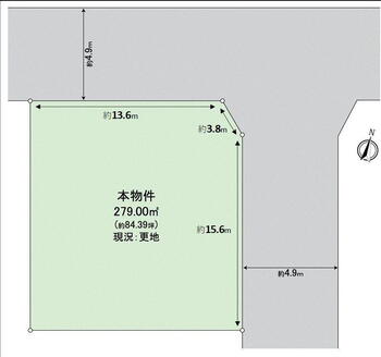 和邇高城（和邇駅）　８８０万円 土地価格880万円、土地面積279m<sup>2</sup> 間取図