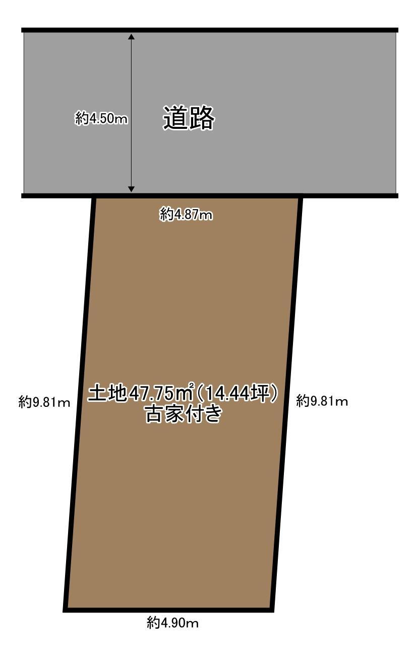 山本丸橋１（山本駅）　６００万円 土地価格600万円、土地面積47.75m<sup>2</sup> 
