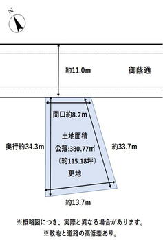 北白川上池田町（元田中駅）　１億５２００万円 土地価格1億5200万円、土地面積380.77m<sup>2</sup> 