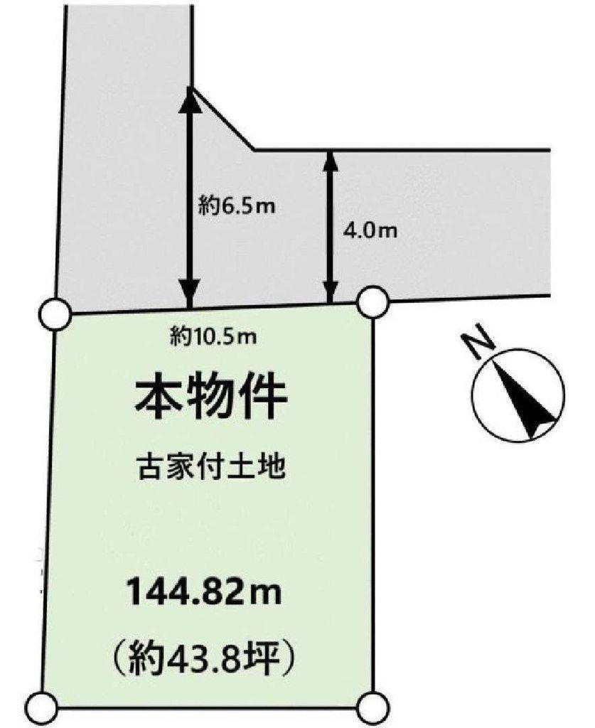 御殿山４（宝塚駅）　１４８０万円 土地価格1480万円、土地面積144.82m<sup>2</sup> 間取図