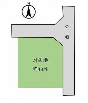 西田中（甘地駅）　９９万円 土地価格99万円、土地面積142.39m<sup>2</sup> 