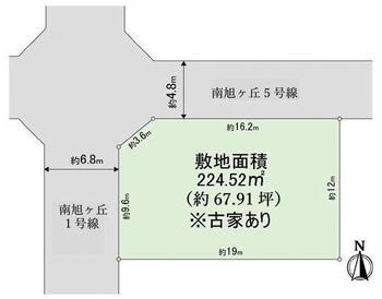 南旭ケ丘町（富田林駅）　１３８０万円 土地価格1380万円、土地面積224.52m<sup>2</sup> 間取り