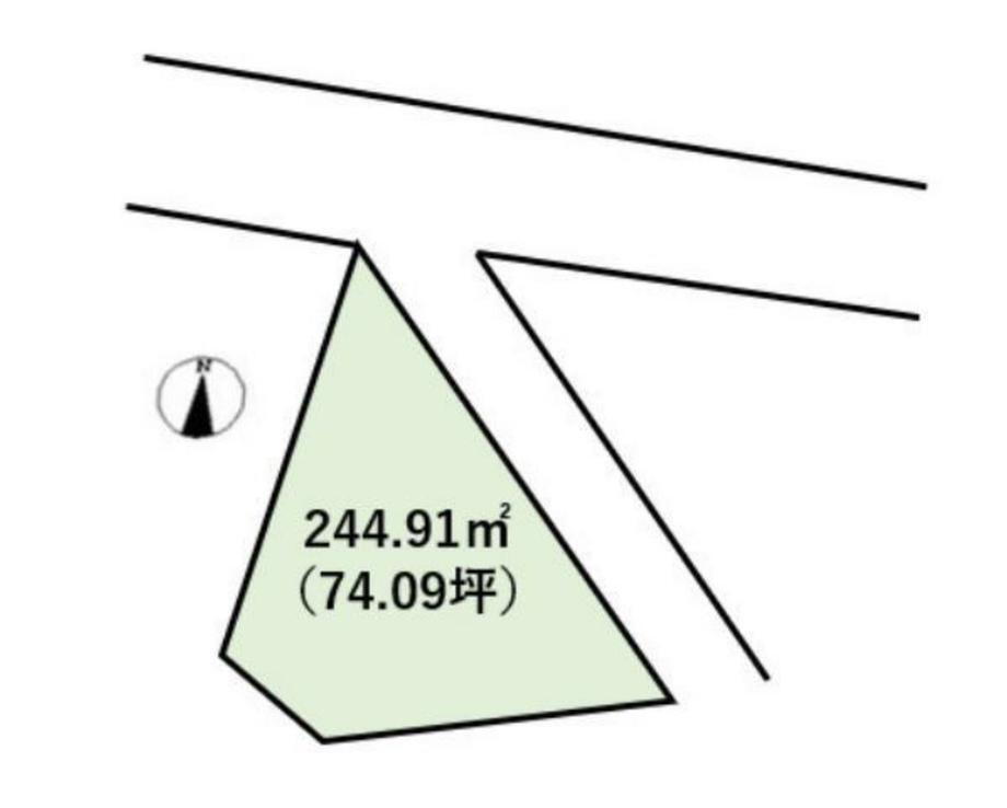 宮内　９３０万円 土地価格930万円、土地面積244.91m<sup>2</sup> 区画図