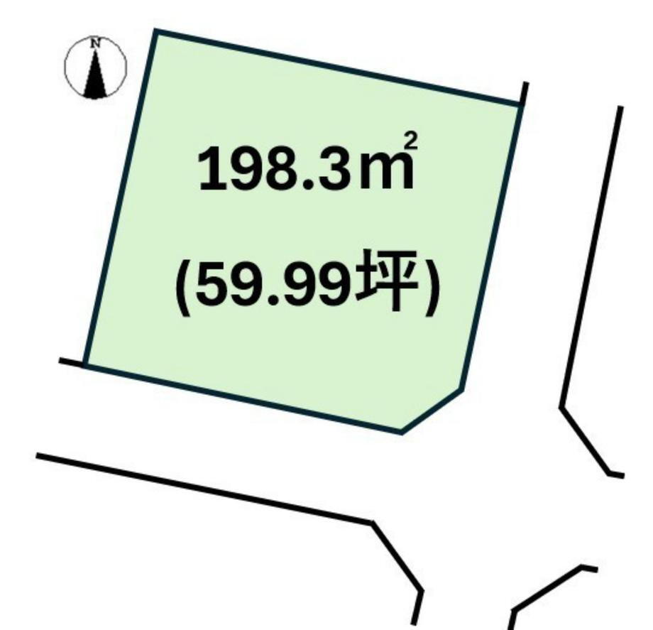 山西町（山西駅）　１４８０万円 土地価格1480万円、土地面積198.31m<sup>2</sup> 区画図