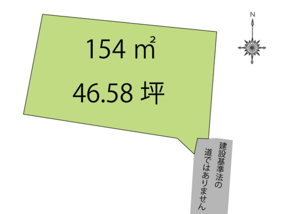 高岡町乙　３８０万円 土地価格380万円、土地面積154m<sup>2</sup> 【区画図】