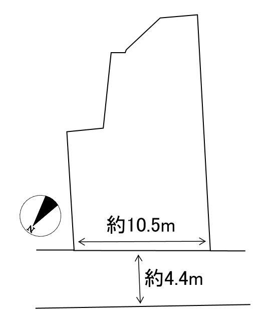 中溝４（矢野駅）　２８０万円 土地価格280万円、土地面積155.36m<sup>2</sup> 土地概略図です！