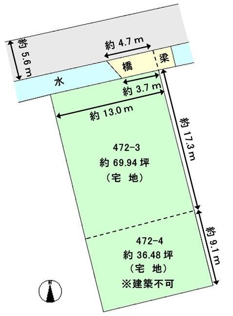 鳥羽（中庄駅）　１６５０万円 土地価格1650万円、土地面積351.84m<sup>2</sup> 