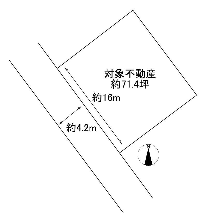 焼山中央４（天応駅）　３３０万円 土地価格330万円、土地面積235.98m<sup>2</sup> 区画図です！（概略図）