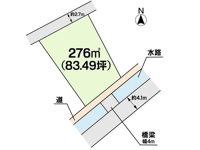 玉島阿賀崎５（新倉敷駅）　１３４０万円 土地価格1340万円、土地面積276m<sup>2</sup> 区画図になります。