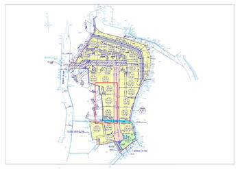 糸島市荻浦 土地価格1980万円、土地面積165.87m<sup>2</sup> 赤く囲っている３区画になります。