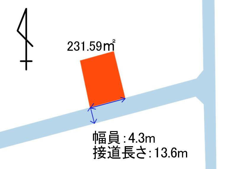 富士見が丘西１（豊後国分駅）　１３８０万円 土地価格1380万円、土地面積231.59m<sup>2</sup> 図面と異なる場合は現状を優先します。
