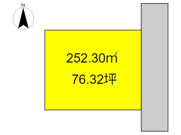桜ケ丘町（宮崎駅）　１３５０万円 土地価格1350万円、土地面積252.3m<sup>2</sup> 区画図