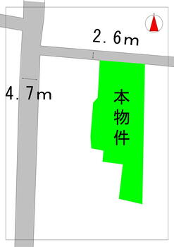 吉木西２　１９８万円 土地価格198万円、土地面積375.6m<sup>2</sup> 地形図