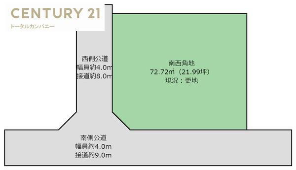 大王町（宮崎駅）　４２０万円 土地価格420万円、土地面積72.72m<sup>2</sup> 