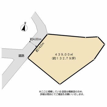 高平１（亀井駅）　１９８０万円 土地価格1980万円、土地面積439m<sup>2</sup> 