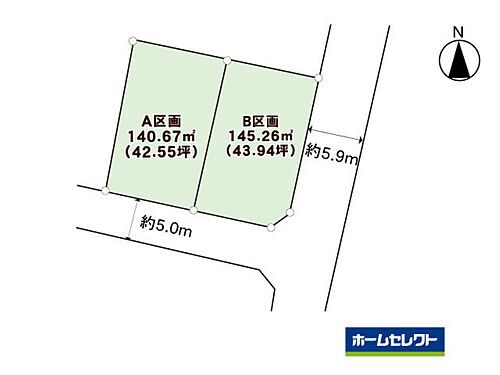 土地　青葉区中山７丁目　Ｂ区画 （配置図）