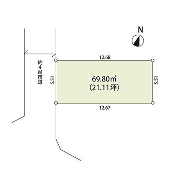 日高市高萩東３丁目　土地 南西側公道に面した整形地。建築条件はございません。