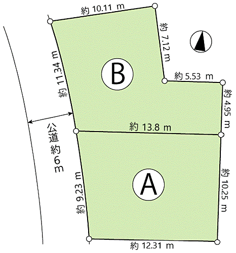 西志津６丁目土地全２区画Ｂ号地 区画図・全2区画のＢ号地です。