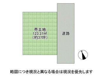 奈良市六条１丁目　建築条件無し土地 土地面積約37坪！